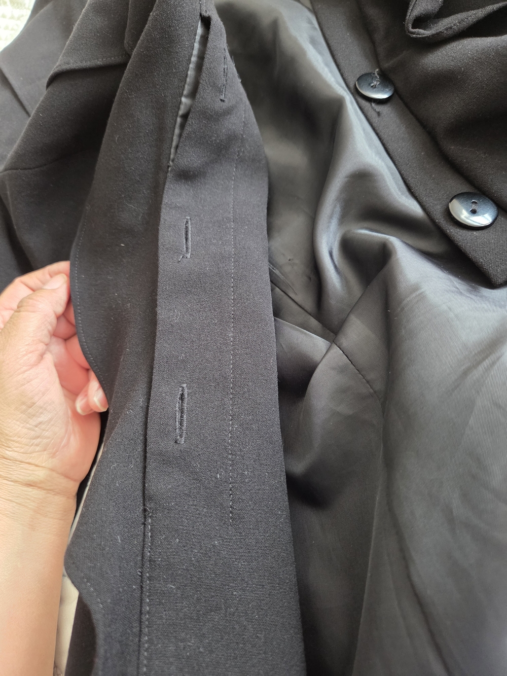 Calvin Klein Black Ruffle-Front Blazer - Picture 5 of 10
